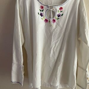 Embroidered Floral  Blouse . Size L